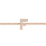 14K Pink Gold Diamond F Initial Chain Bracelet - 0.06 ct