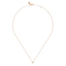 14K Pink Gold Diamond F Initial Pendant Necklace - 0.06 ct
