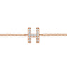 14K Pink Gold Diamond H Initial Chain Bracelet - 0.07 ct