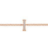 14K Pink Gold Diamond I Initial Chain Bracelet - 0.03 ct
