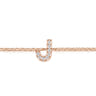 14K Pink Gold Diamond J Initial Chain Bracelet - 0.05 ct