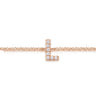 14K Pink Gold Diamond L Initial Chain Bracelet - 0.04 ct