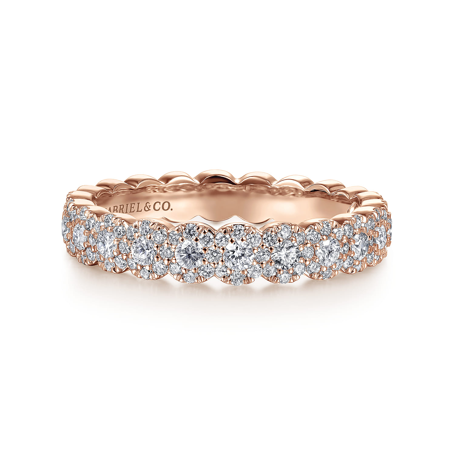 14K Pink Gold Diamond Ladies Ring - 0.63 ct - Shot 1