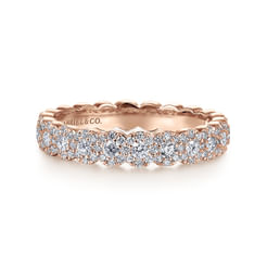 14K Pink Gold Diamond Ladies Ring