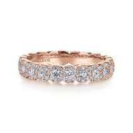 14K Pink Gold Diamond Ladies Ring