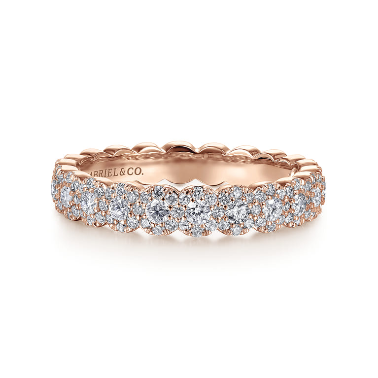 14K Pink Gold Diamond Ladies Ring - 0.63 ct - Shot 1
