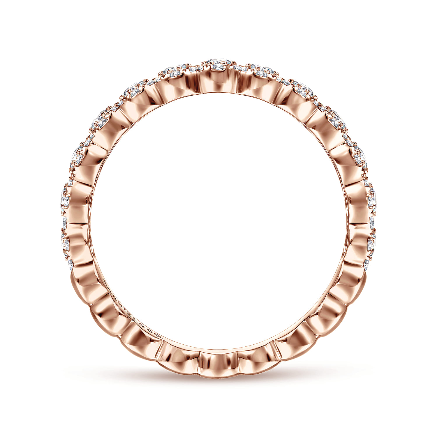 14K Pink Gold Diamond Ladies Ring - 0.63 ct - Shot 2