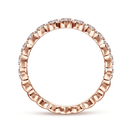 14K Pink Gold Diamond Ladies Ring