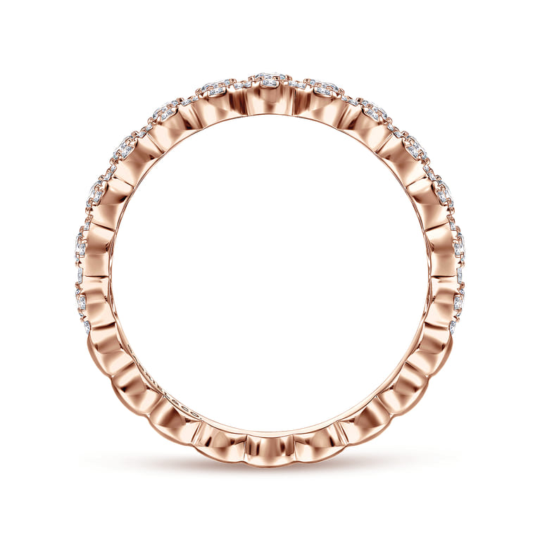 14K Pink Gold Diamond Ladies Ring - 0.63 ct - Shot 2
