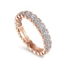 14K Pink Gold Diamond Ladies Ring - 0.63 ct