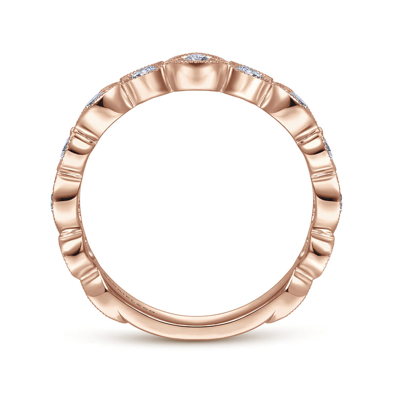 14K Pink Gold Diamond Ladies Ring - 0.52 ct - Shot 2