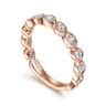 14K Pink Gold Diamond Ladies Ring - 0.52 ct