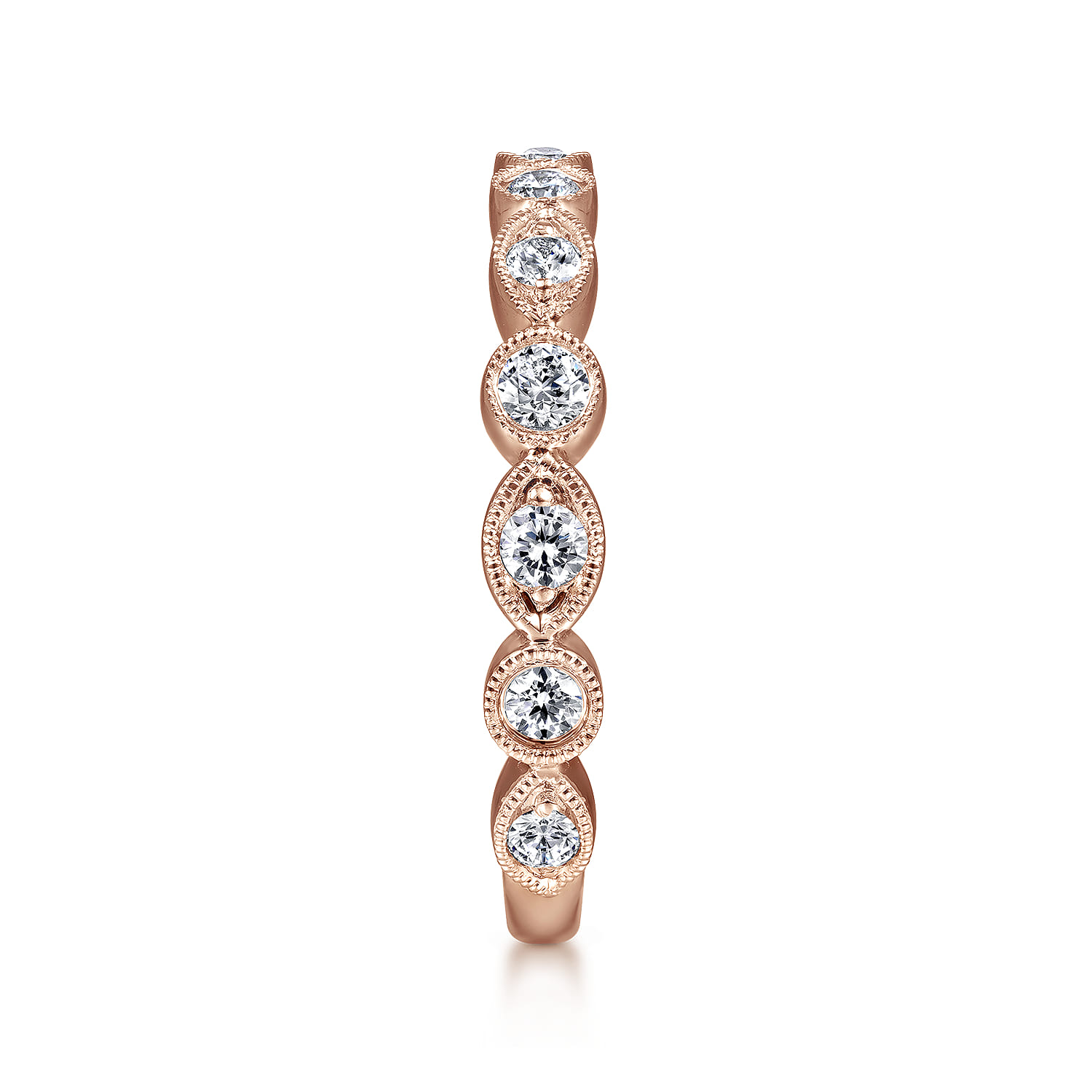 14K Pink Gold Diamond Ladies Ring - 0.52 ct - Shot 4