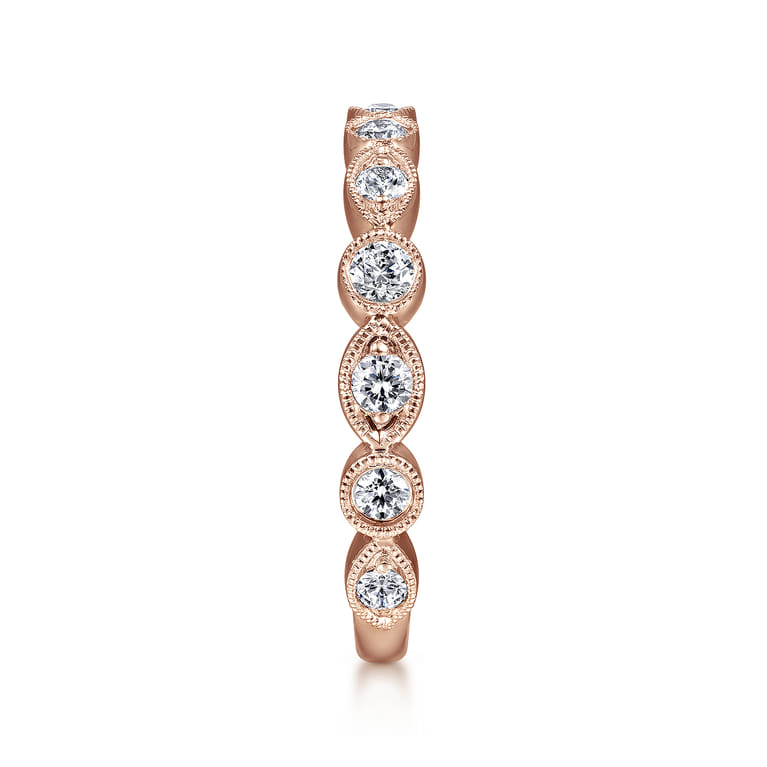 14K Pink Gold Diamond Ladies Ring - 0.52 ct - Shot 4