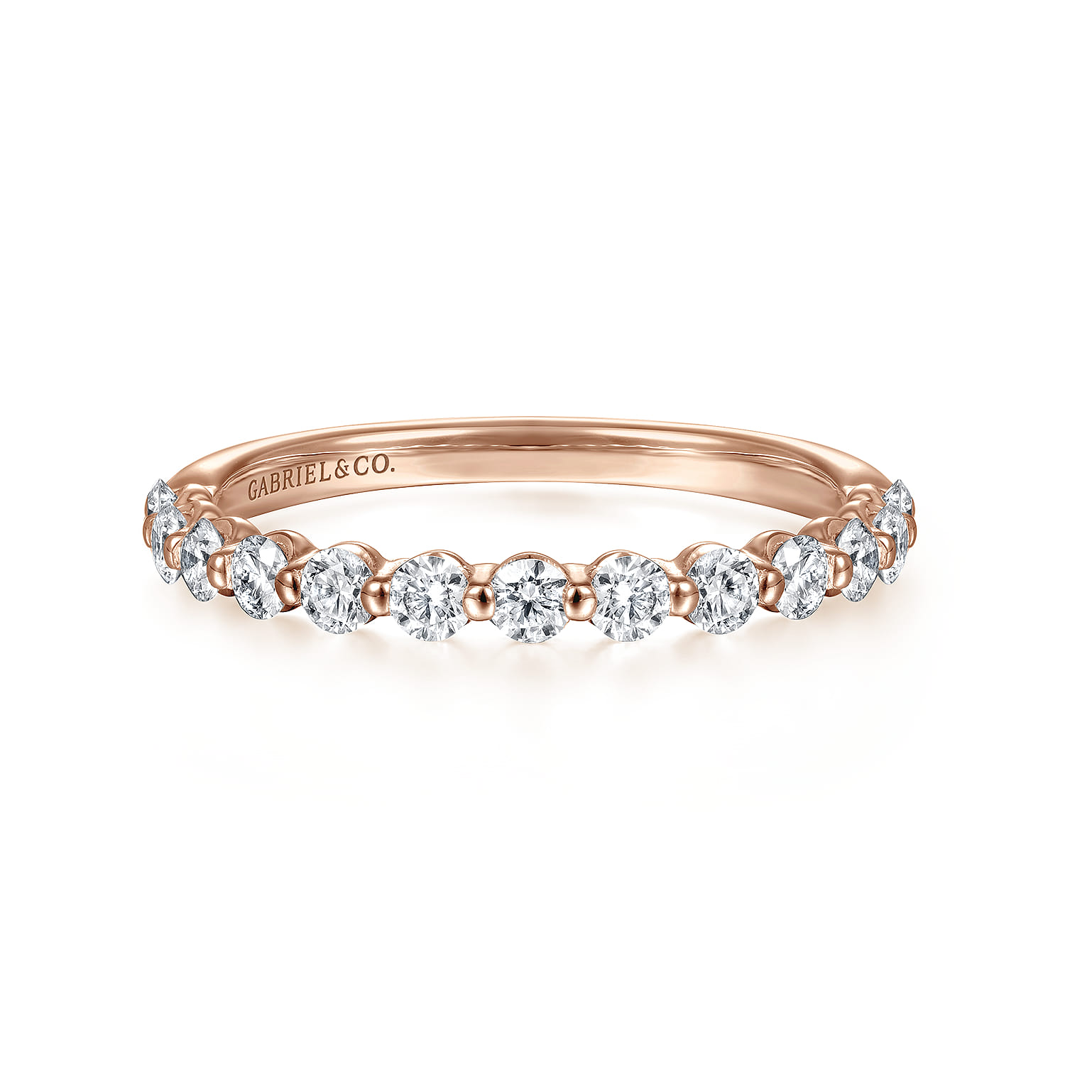 14K Pink Gold Diamond Ladies Ring - 0.52 ct - Shot 1