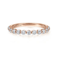 14K Pink Gold Diamond Ladies Ring