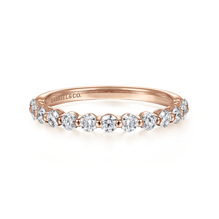 14K Pink Gold Diamond Ladies Ring - 0.52 ct - Shot 1