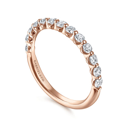 14K Pink Gold Diamond Ladies Ring