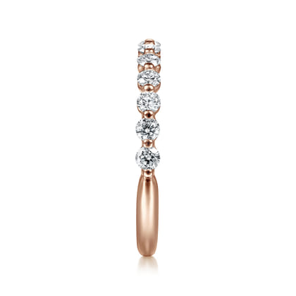 14K Pink Gold Diamond Ladies Ring