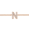14K Pink Gold Diamond N Initial Chain Bracelet - 0.08 ct
