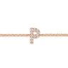 14K Pink Gold Diamond P Initial Chain Bracelet - 0.06 ct