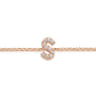 14K Pink Gold Diamond S Initial Chain Bracelet - 0.06 ct