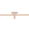 14K Pink Gold Diamond T Initial Chain Bracelet - 0.05 ct