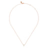 14K Pink Gold Diamond T Initial Pendant Necklace - 0.05 ct