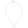14K Pink Gold Diamond U Initial Pendant Necklace - 0.07 ct