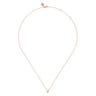 14K Pink Gold Diamond V Initial Pendant Necklace - 0.06 ct