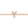 14K Pink Gold Diamond Y Initial Chain Bracelet - 0.04 ct