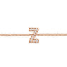 14K Pink Gold Diamond Z Initial Chain Bracelet - 0.06 ct