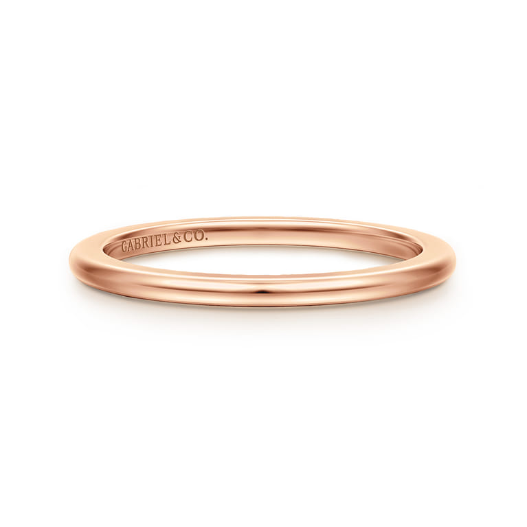 Straight Wedding Ring in 14k Rose Gold with   at Gabriel & Co. - Shot 1