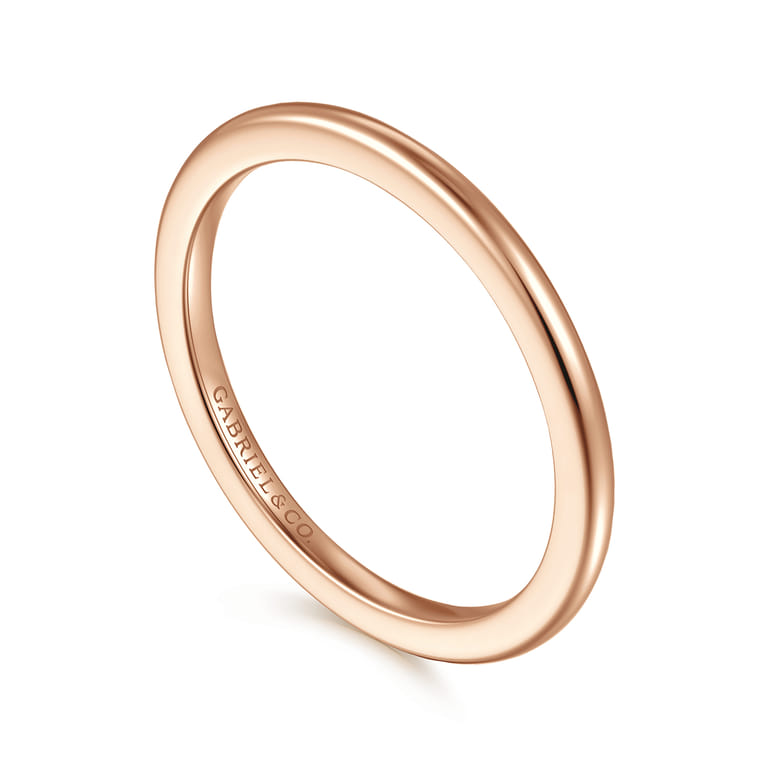 Straight Wedding Ring in 14k Rose Gold with   at Gabriel & Co. - Shot 3