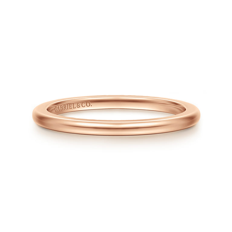 Straight Wedding Ring in 14k Rose Gold with   at Gabriel & Co. - Shot 1