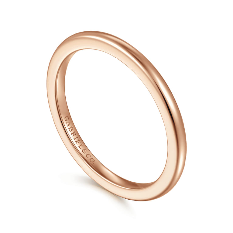 Straight Wedding Ring in 14k Rose Gold with   at Gabriel & Co. - Shot 3