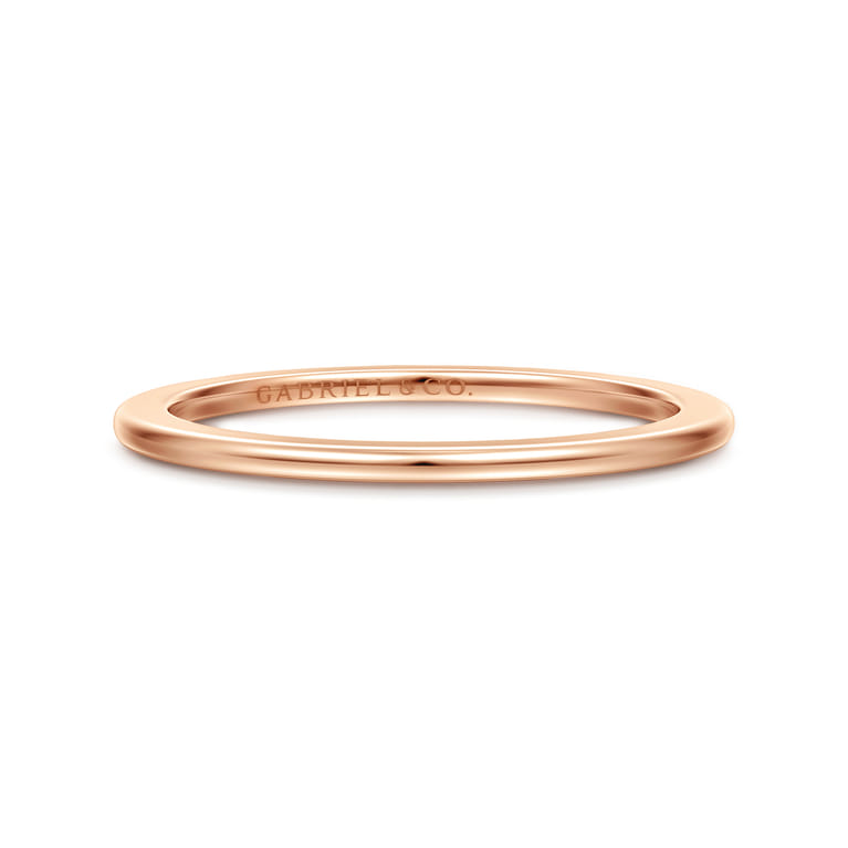 Straight Wedding Ring in 14k Rose Gold with   at Gabriel & Co. - Shot 1