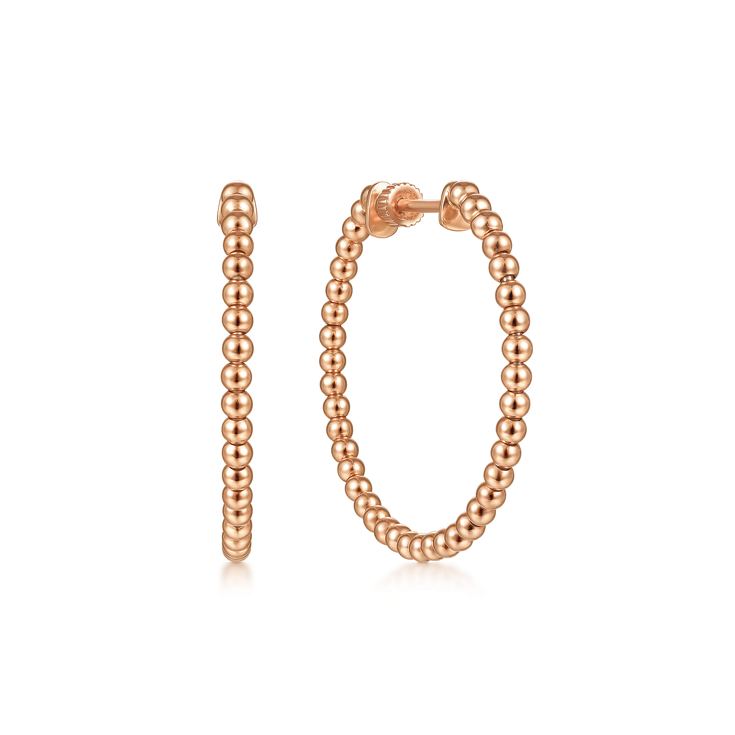 14K Rose Gold 30mm Bujukan Classic Hoop Earrings - Shot 1