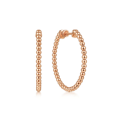 14K Rose Gold 30mm Bujukan Classic Hoop Earrings