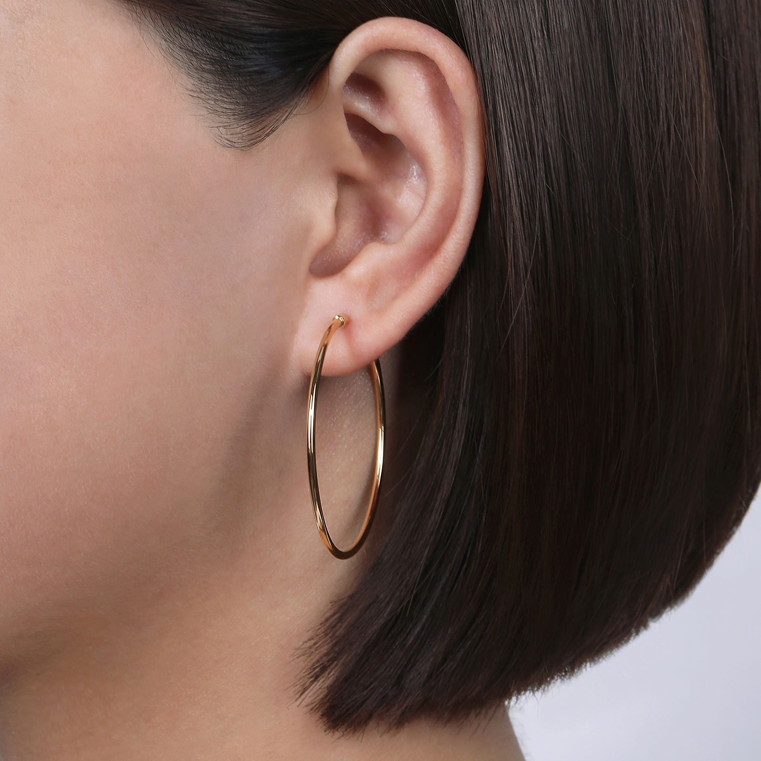 14K Rose Gold 40mm Round Classic Hoop Earrings @ $1150. Shop