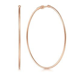 14K Rose Gold 60mm Round Classic Hoop Earrings