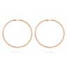 14K Rose Gold 70mm Classic Diamond Hoop Earrings - 3.4 ct