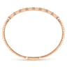 14K Rose Gold Alternating Baguette and Round Diamond Bangle - 0.85 ct