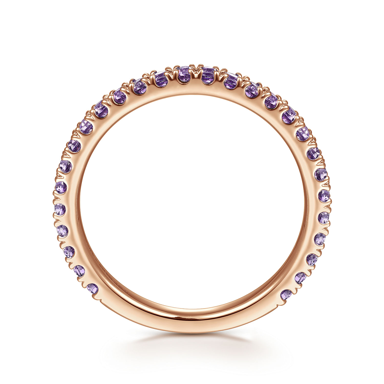14K Rose Gold Amethyst Stackable Ring - Shot 2