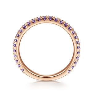 14K Rose Gold Amethyst Stackable Ring
