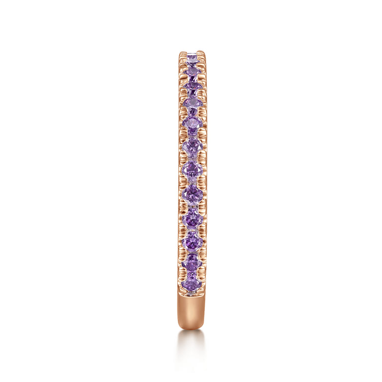 14K Rose Gold Amethyst Stackable Ring - Shot 4