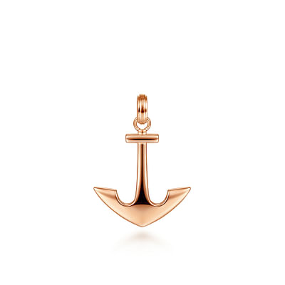 14K Rose Gold Anchor Pendant