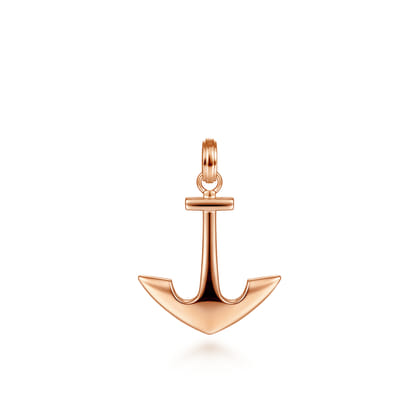 14K Rose Gold Anchor Pendant