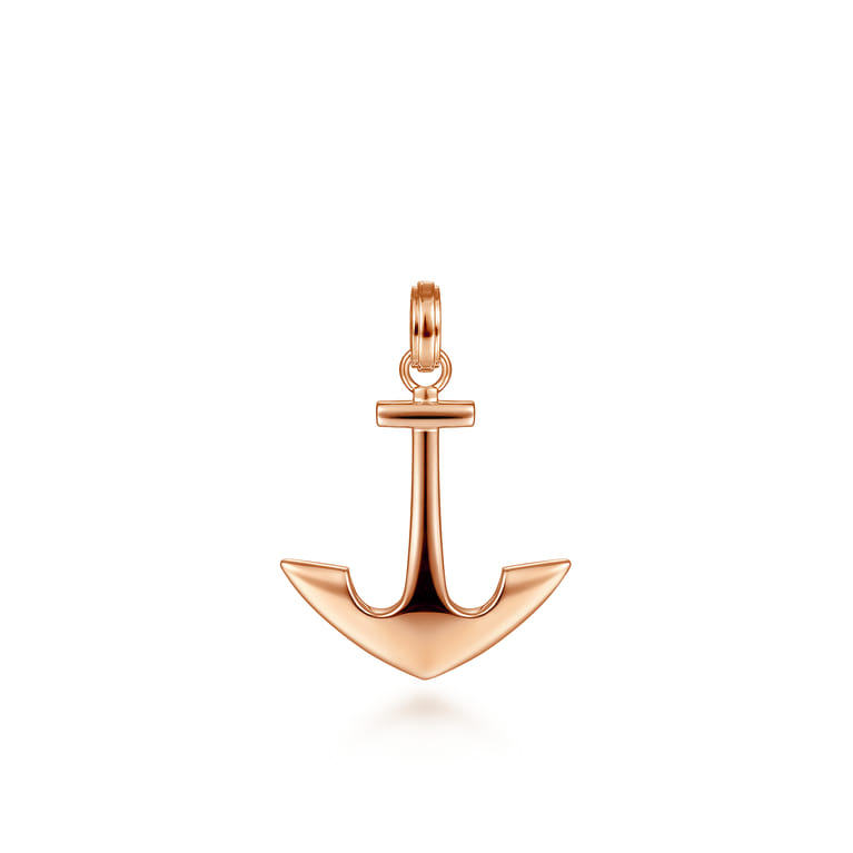 14K Rose Gold Anchor Pendant - Shot 1