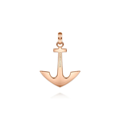 14K Rose Gold Anchor Pendant